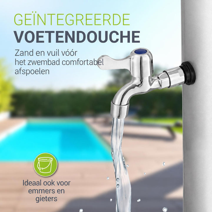 Zonnedouche Victoria 20 liter – zwenkbare regendouchekop, zwart