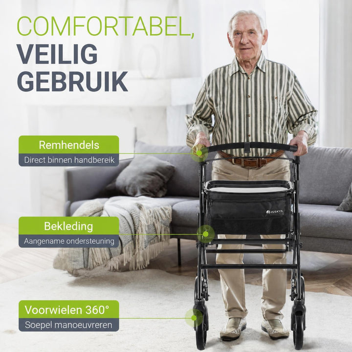 Binnenrollator Aktiv – aluminium, in hoogte verstelbaar, met dienblad