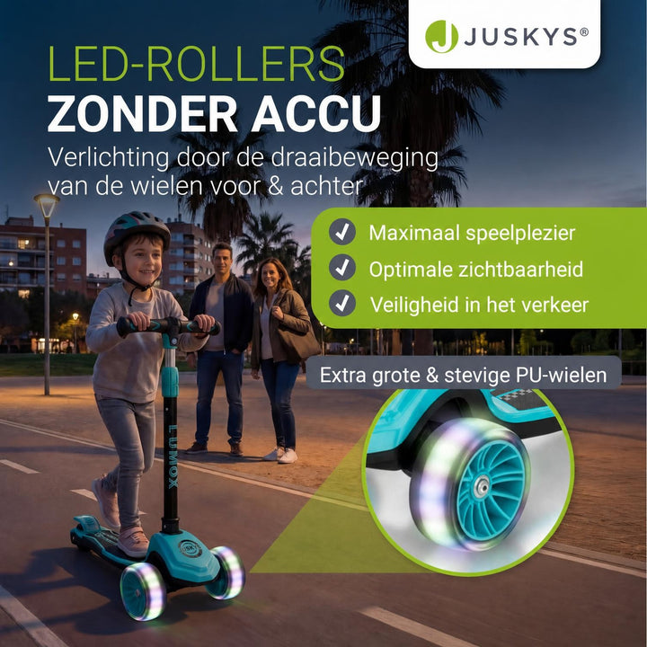 Kinderstep Lumox – LED-wielen, verstelbaar stuur, inklapbaar