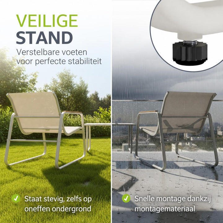 Loungeset Genua – 4-delig met 2-zitsbank, stoelen en tafel