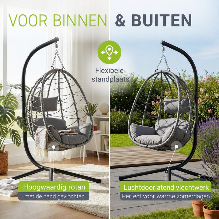 Hangstoel Aria met standaard – inclusief kussen, tot 130 kg