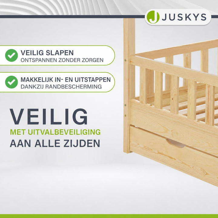 Kinderbed Marli 80x160 cm met bedlade – huisbed, wit