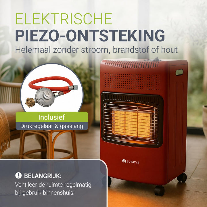 Gaskachel GS42US – 4200 W, 3 standen, keramische branders