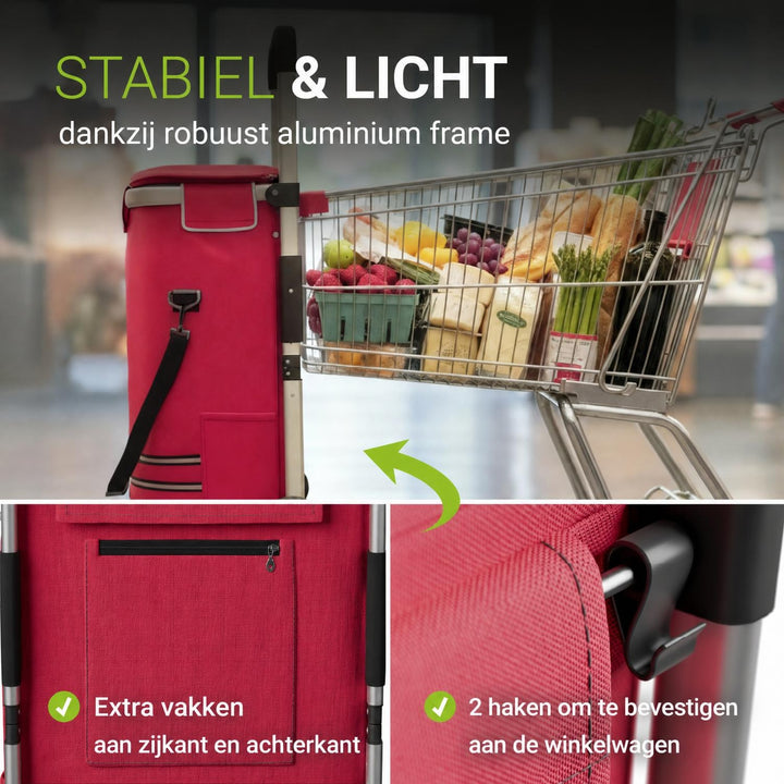 Boodschappentrolley met trapwielen – 56 liter, tot 30 kg