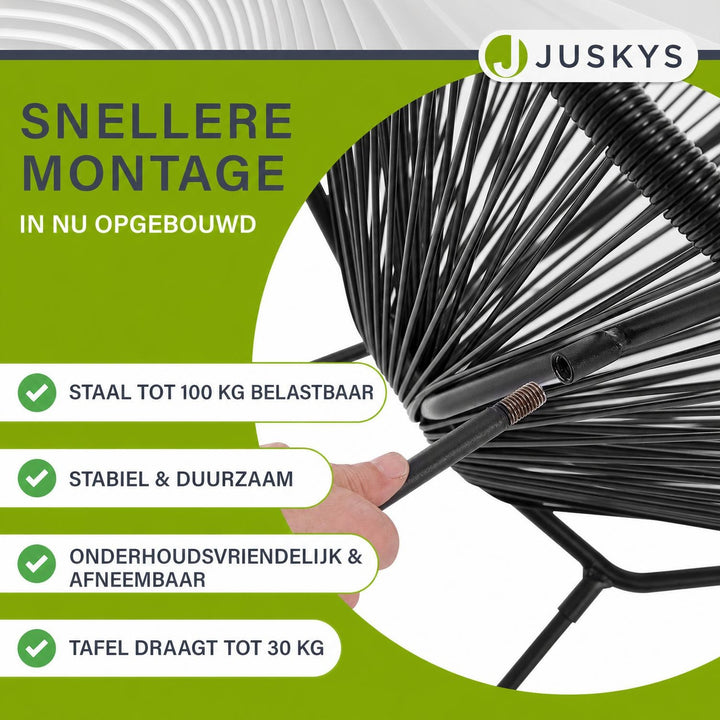 Balkonset Ostana – 3-delig, tafel en 2 loungestoelen