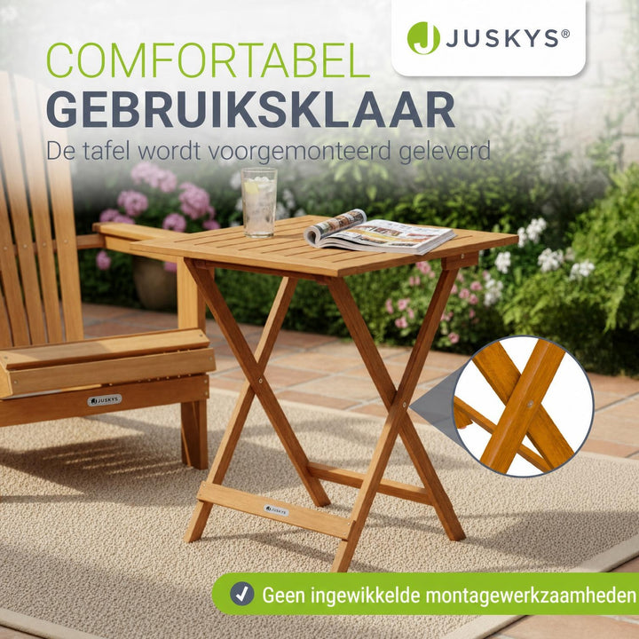 Klaptafel Zadar – geolied acaciahout, belastbaar tot 80 kg