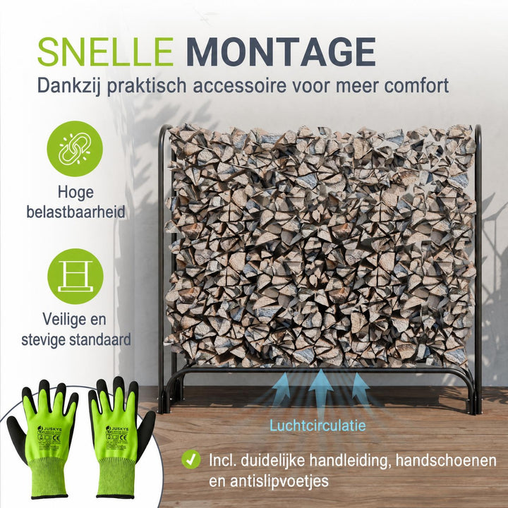 Haardhoutrek voor buiten – 130x117 cm, met afdekhoes