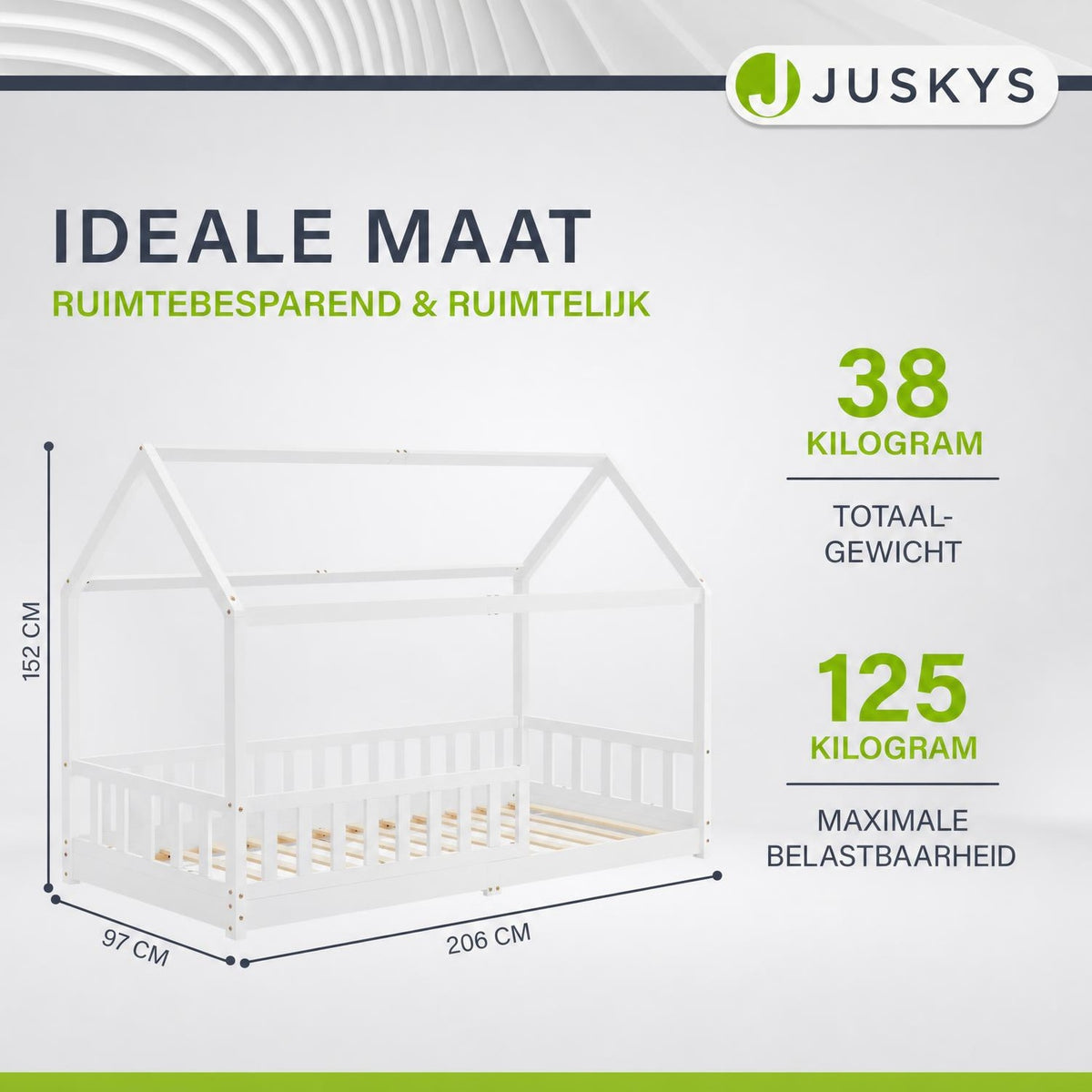 Kinderbed Marli 90x200 cm – huisbed met uitvalbeveiliging