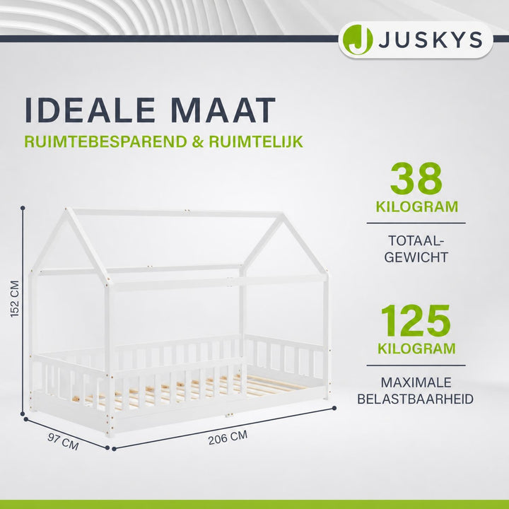 Kinderbed Marli 90x200 cm – huisbed met uitvalbeveiliging
