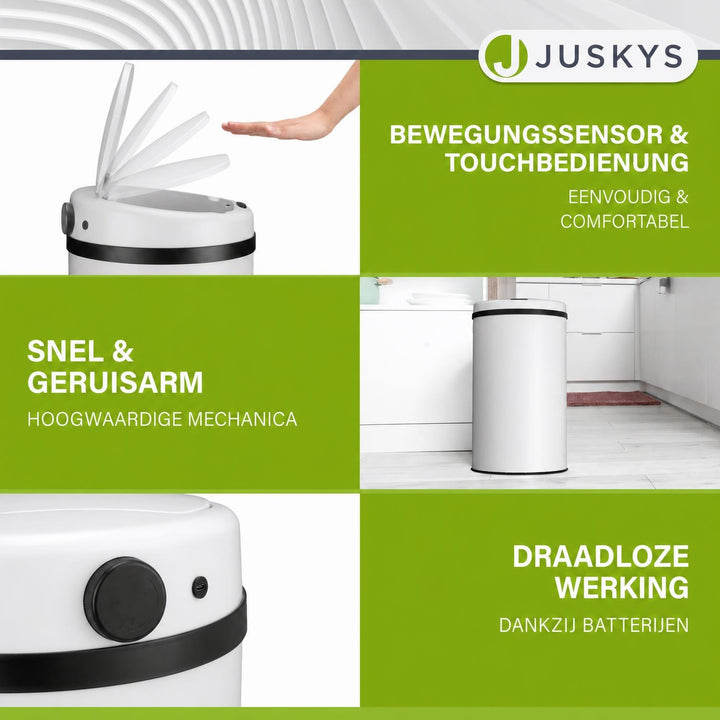 Ronde sensor prullenbak – automatisch deksel voor de keuken