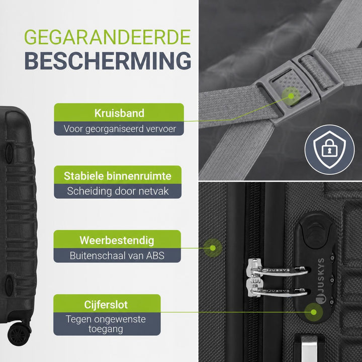 Kofferset Rom – 4-delig, harde schaal van ABS, met cijferslot