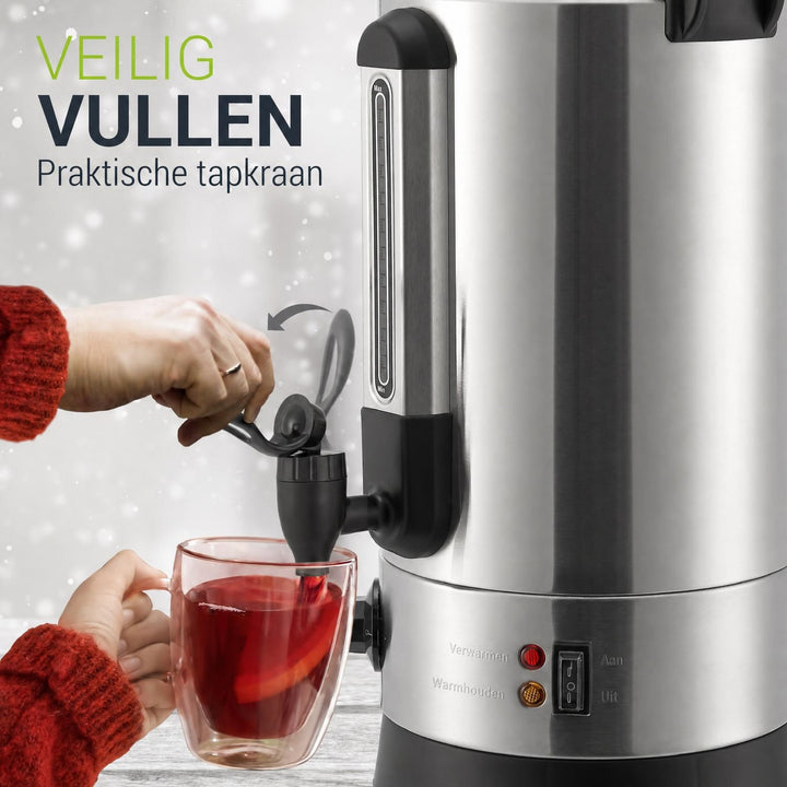 Glühweinketel Teramo – 7 of 10 liter, rvs, 30-110 °C