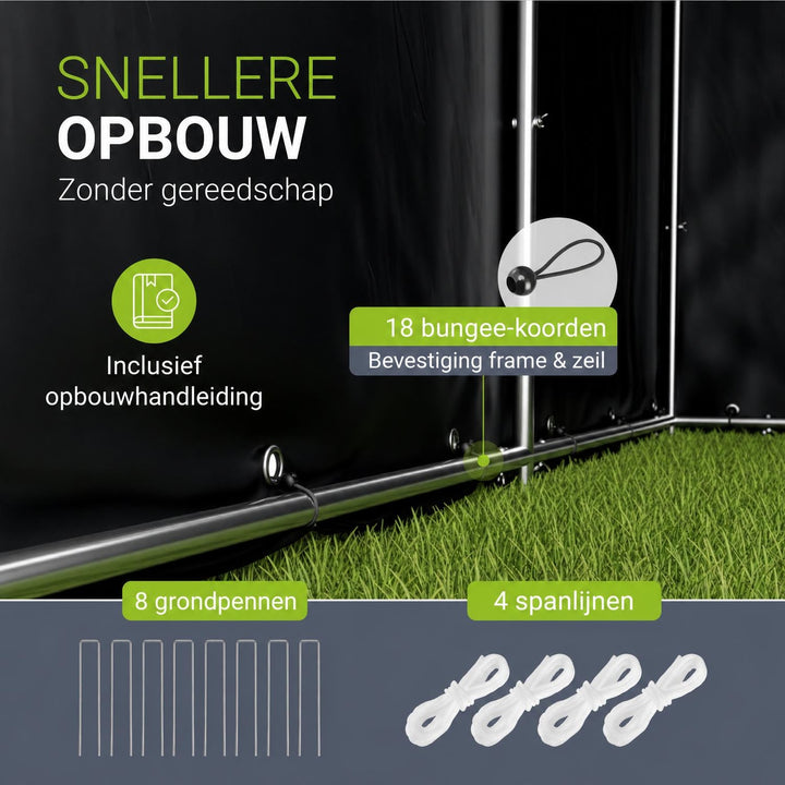 Opbergtent voor fietsen en tuingereedschap – maat S of M