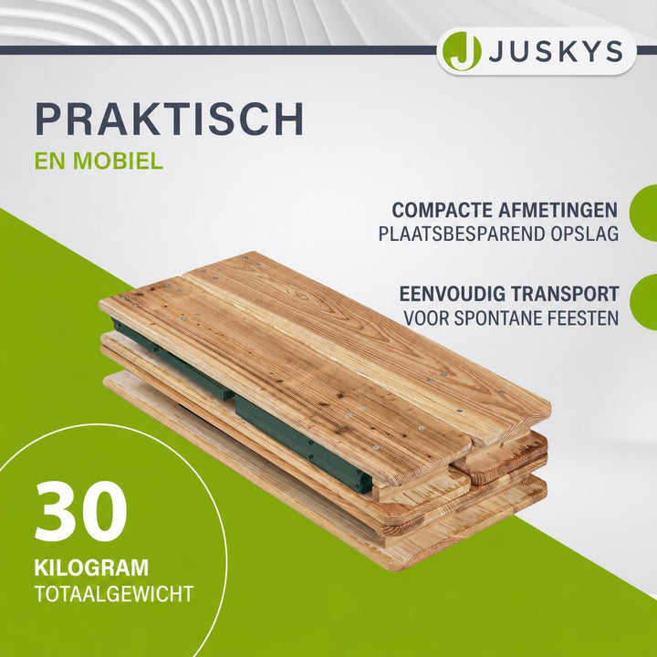 Biertafelset Passau 220 cm – hout, voor 6 tot 8 personen