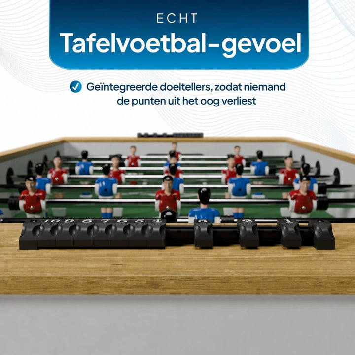 Voetbaltafel ProKick – zwart, met 4 ballen en scoreteller