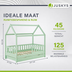 Kinderbed Marli 90x200 cm met bedlade – huisbed, wit