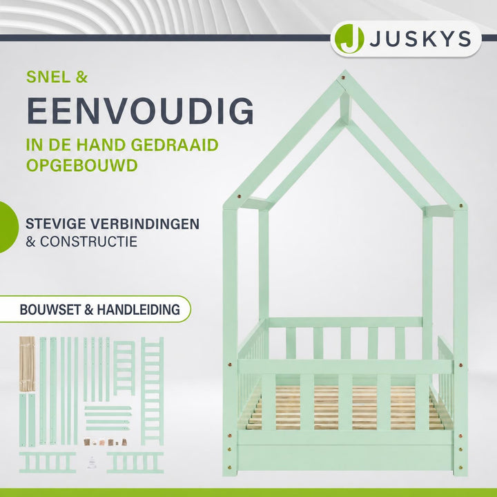 Kinderbed Marli 80x160 cm – huisbed met uitvalbeveiliging