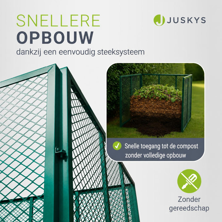 Metalen compostbak – 450 of 800 liter, voor tuin- en keukenafval