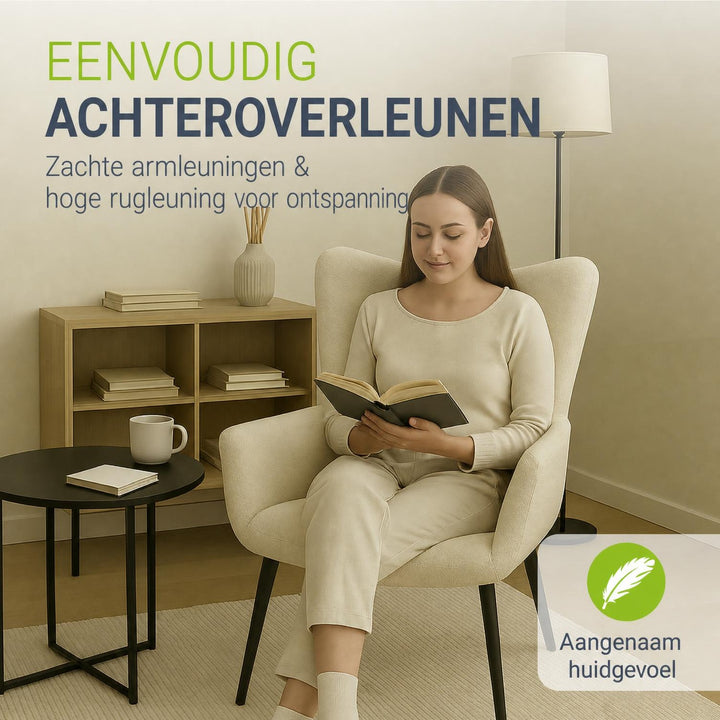 Oorfauteuil Odense – met of zonder voetenbank, tot 120 kg