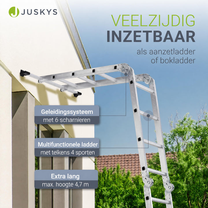 Aluminium multifunctionele ladder – 3,6 m, vrijstaand of leunend