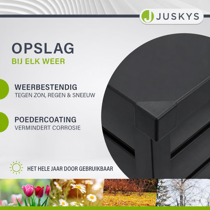 Metalen kussenbox Limani – 380 liter, afsluitbaar en weerbestendig