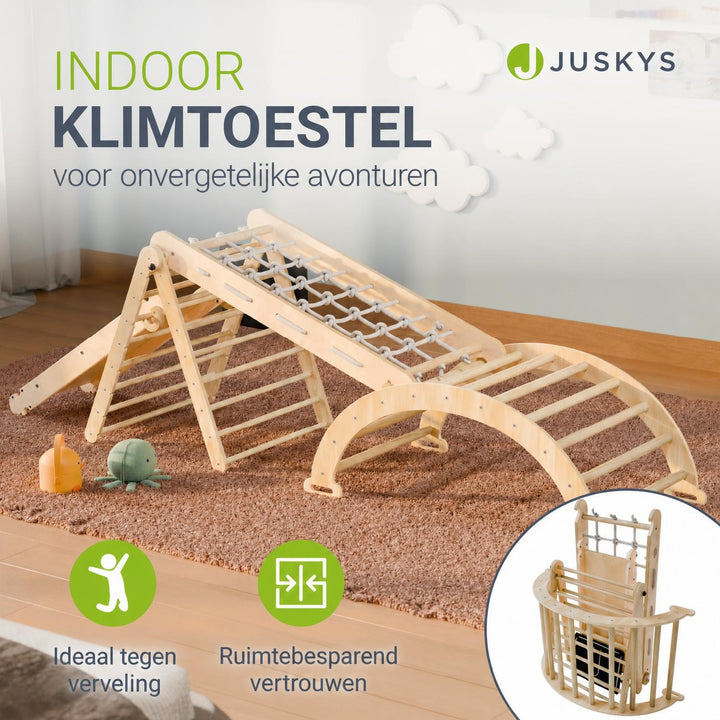 Klimdriehoek Movario – indoor klimrek met klimboog en glijbaan