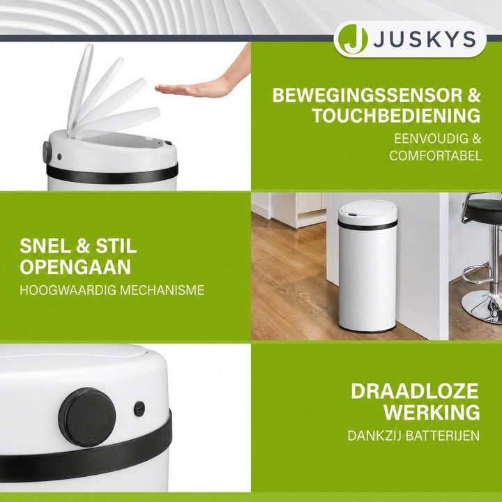 Ronde sensor prullenbak – automatisch deksel voor de keuken
