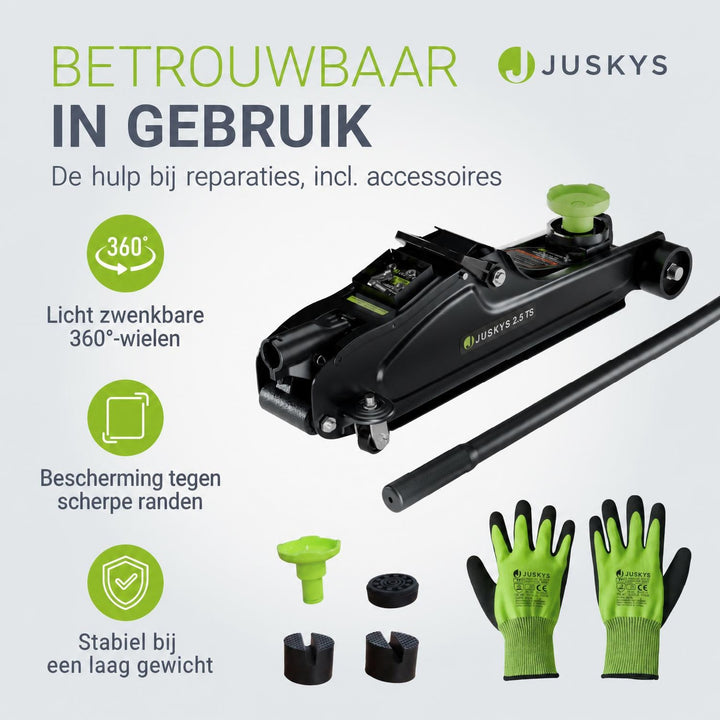 Garagekrik 2,5 ton – hydraulisch, staal, met opbergkoffer