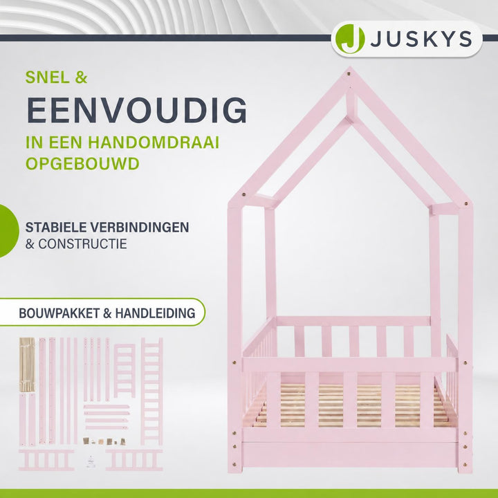 Kinderbed Marli 80x160 cm – huisbed met uitvalbeveiliging