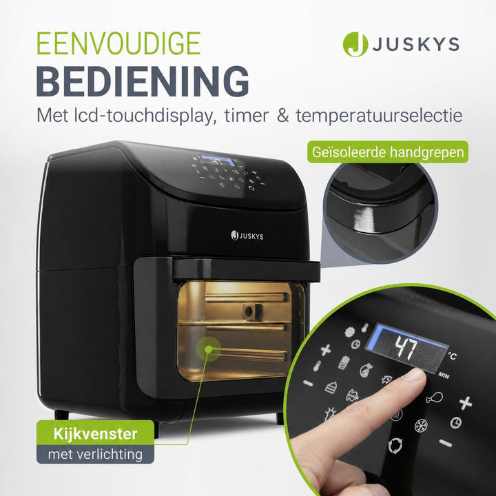 Airfryer 12 liter – 10 programma's, touchbediening, 25-200 °C