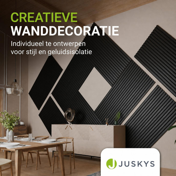 Akoestische wandpanelen houtlook – set van 4, samen 2,88 m²