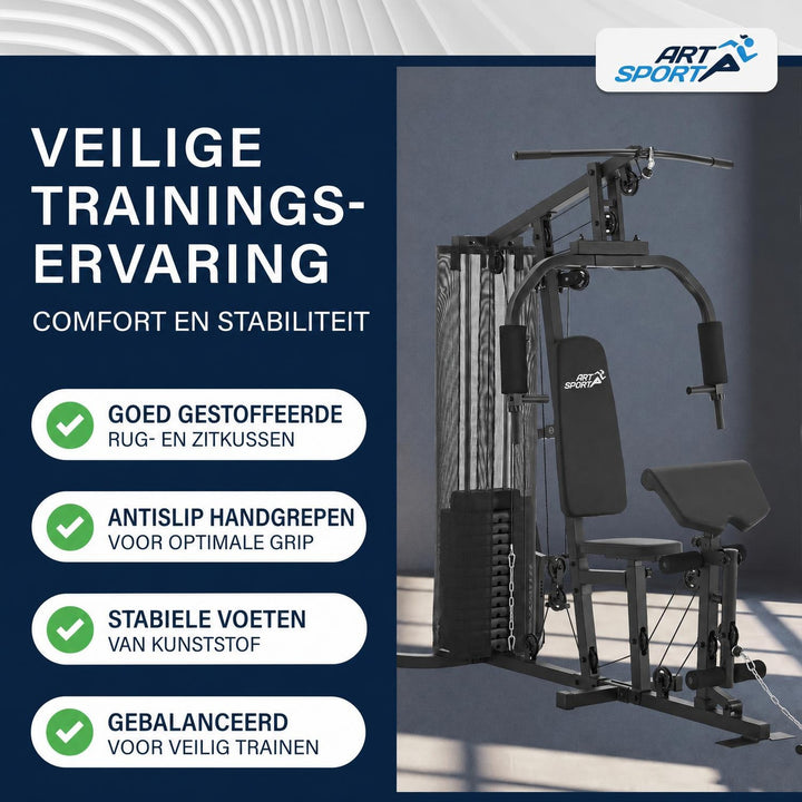 Krachtstation ProfiGym 3000 – 14 gewichten tot 77 kg, staal