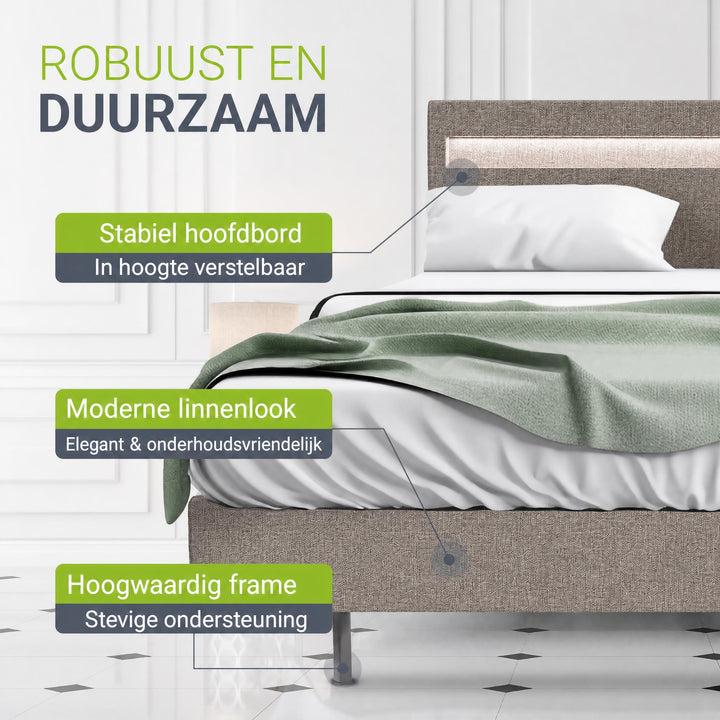 Zwevend bed Lissabon 140x200 cm – kunstleerlook met LED