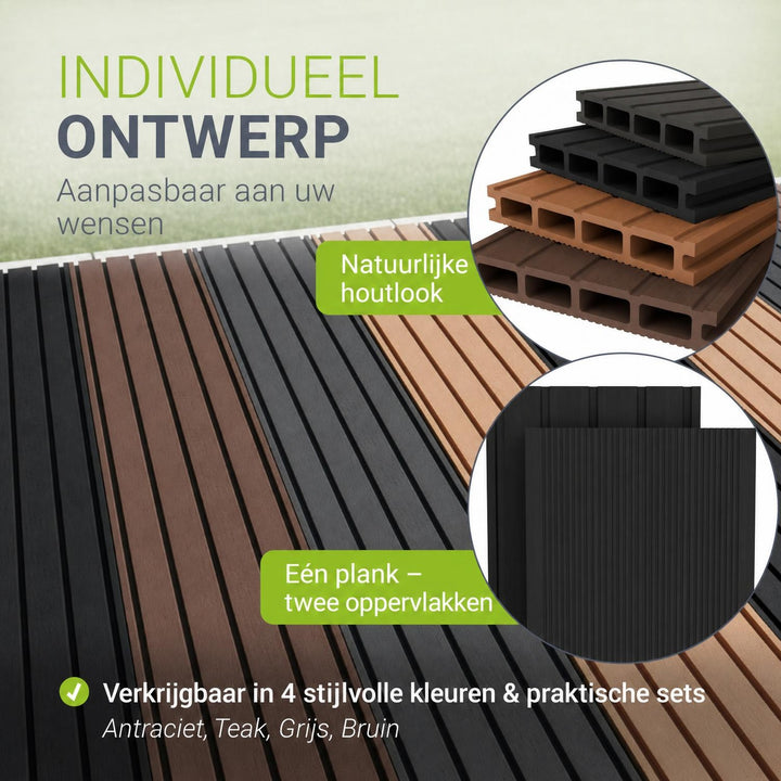 Composiet vlonderplanken antraciet