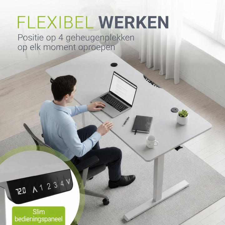 Bureau Office Stand 120x60 cm – elektrisch in hoogte verstelbaar