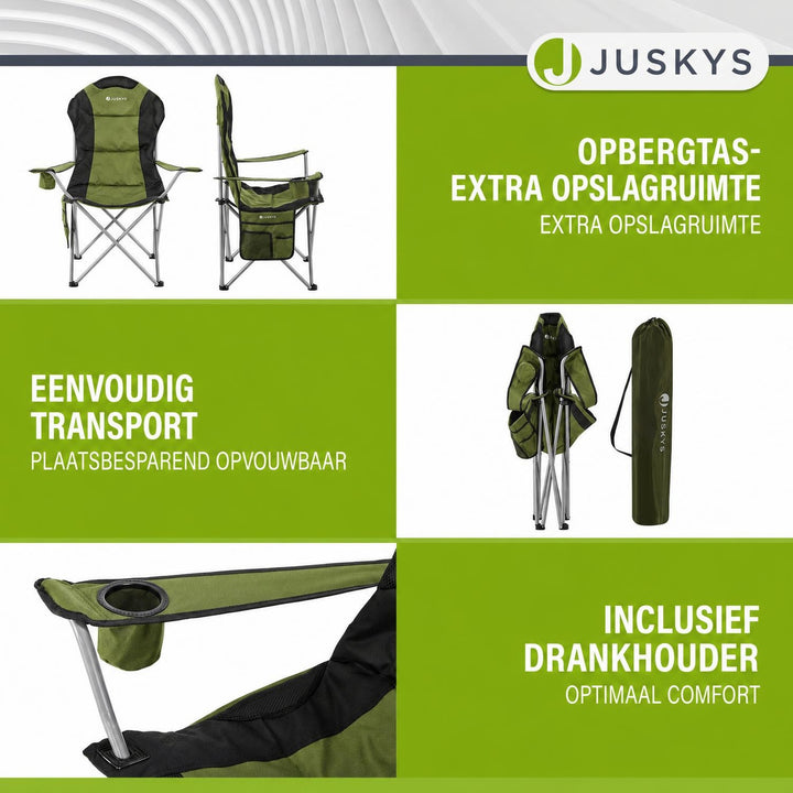 Campingstoel Lido – opvouwbaar, met bekerhouder en draagtas