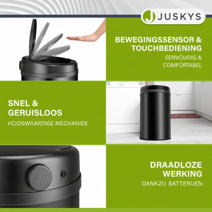 Ronde sensor prullenbak – automatisch deksel voor de keuken