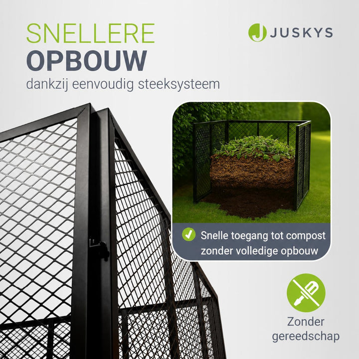 Metalen compostbak – 450 of 800 liter, voor tuin- en keukenafval
