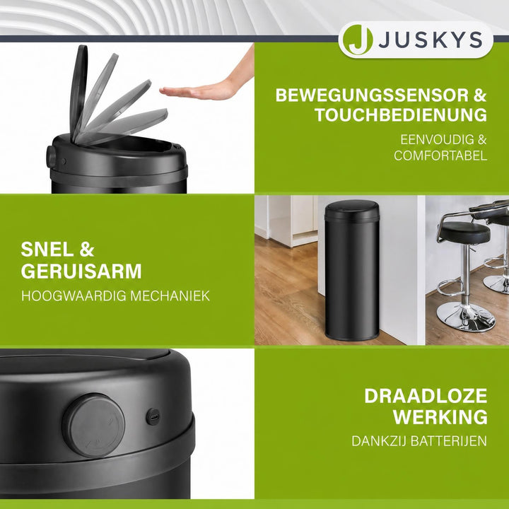 Ronde sensor prullenbak – automatisch deksel voor de keuken