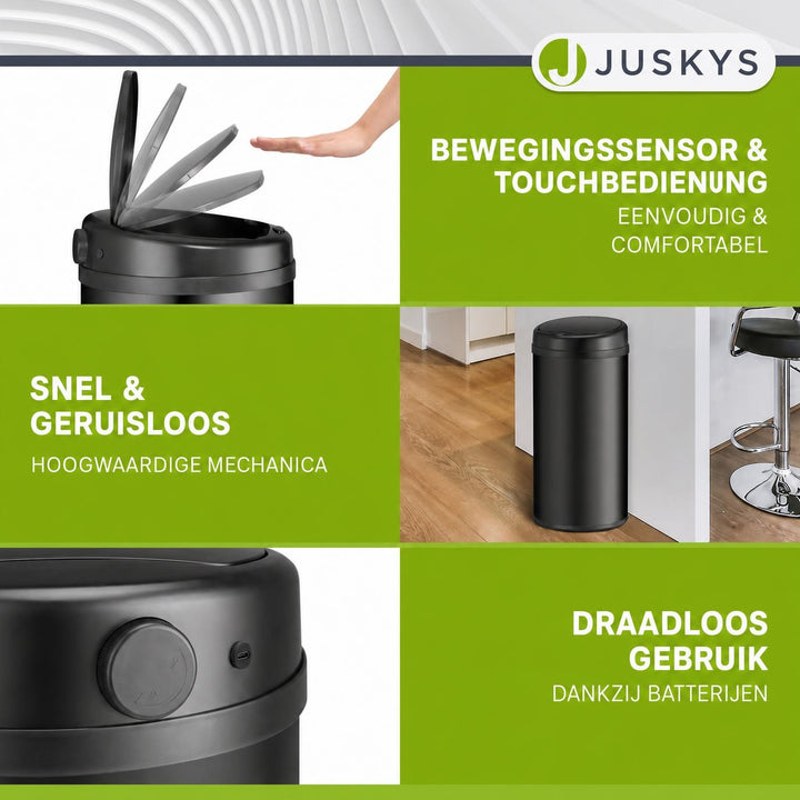 Ronde sensor prullenbak – automatisch deksel voor de keuken
