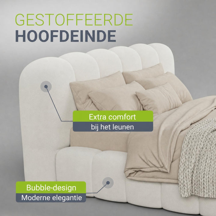 Gestoffeerd bed Catania 180x200 cm – bouclé met lattenbodem
