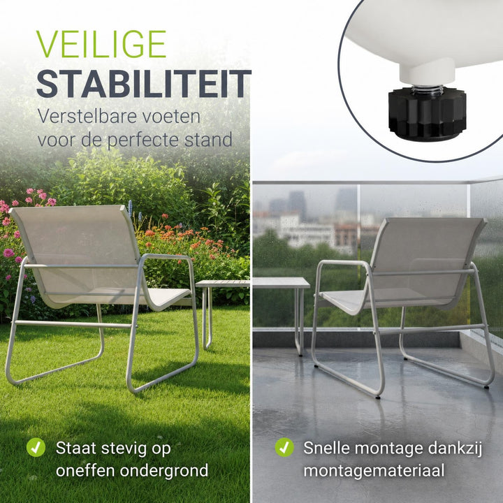 Loungeset Genua – 4-delig met 2-zitsbank, stoelen en tafel