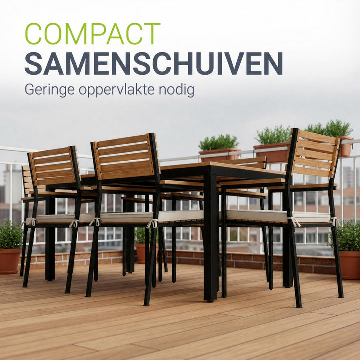 Acaciahouten tuinset Rhodos – 5-delig, voor 4 personen