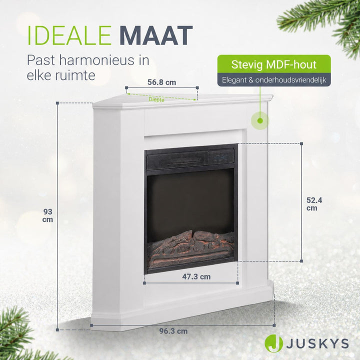 Elektrische haard met verwarming – vlameffect in meerdere standen