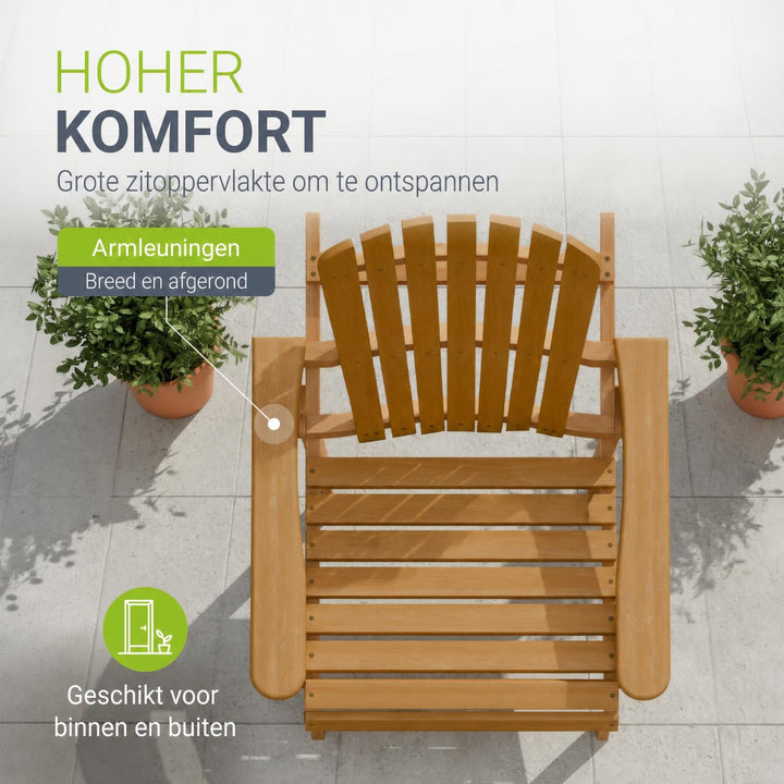 Ligstoel Korfu – inklapbaar acaciahout, 85x69x94 cm