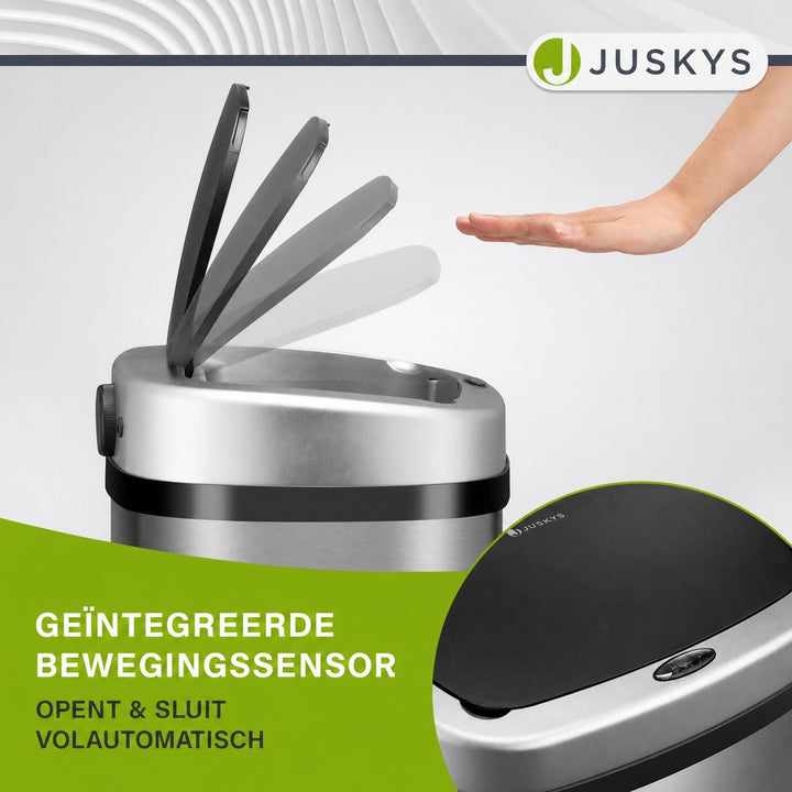 Sensor prullenbak 50 liter – rechthoekig, automatisch deksel