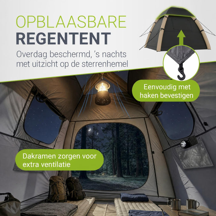 Opblaasbare tent EasyFlow – voor 1-4 personen, waterdicht