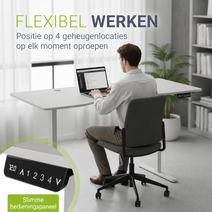 Bureau Office Stand 120x60 cm – elektrisch in hoogte verstelbaar