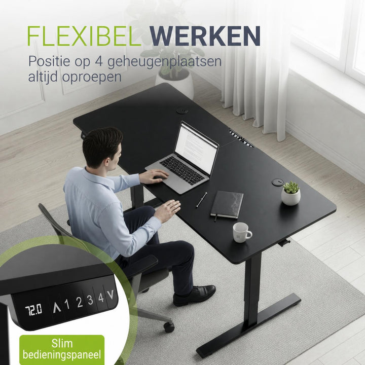 Bureau Office Stand 120x60 cm – elektrisch in hoogte verstelbaar