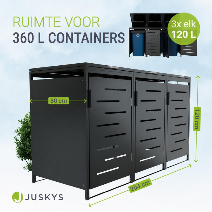 Metalen containerombouw Arel – voor 2 containers, afsluitbaar